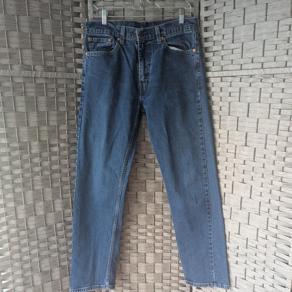 Levi's 505 Regular Fit Jeans Blue Medium Wash Straight Leg Denim Mens Sz 33x32